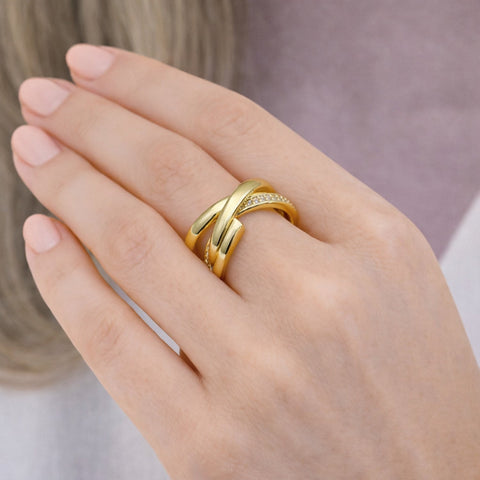 Anillos ajustables de oro laminado al mayoreo | Milanus