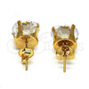 Arete Dormilona 5.128.028 Oro Laminado, con Blanca Zirconia Cubica, Pulido, Tono Dorado