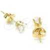 Arete Dormilona 5.128.024 Oro Laminado, con Blanca Zirconia Cubica, Pulido, Tono Dorado