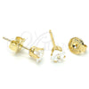 Arete Dormilona 5.128.024 Oro Laminado, con Blanca Zirconia Cubica, Pulido, Tono Dorado