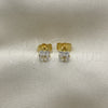 Arete Dormilona 5.128.026 Oro Laminado, con Blanca Zirconia Cubica, Pulido, Tono Dorado