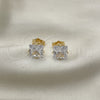 Arete Dormilona 5.128.027 Oro Laminado, con Blanca Zirconia Cubica, Pulido, Tono Dorado
