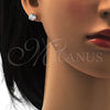 Arete Dormilona 5.128.020 Oro Laminado, con Blanca Zirconia Cubica, Pulido, Tono Dorado