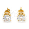 Arete Dormilona 5.128.020 Oro Laminado, con Blanca Zirconia Cubica, Pulido, Tono Dorado