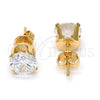 Arete Dormilona 5.128.020 Oro Laminado, con Blanca Zirconia Cubica, Pulido, Tono Dorado