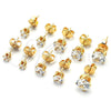 Arete Dormilona 5.128.020 Oro Laminado, con Blanca Zirconia Cubica, Pulido, Tono Dorado