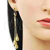 Arete Largo 5.066.002 Oro Laminado, Diseño de Gota, Pulido, Tono Dorado