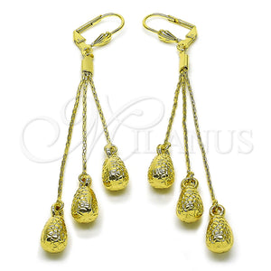 Arete Largo 5.066.002 Oro Laminado, Diseño de Gota, Pulido, Tono Dorado