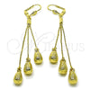 Arete Largo 5.066.002 Oro Laminado, Diseño de Gota, Pulido, Tono Dorado
