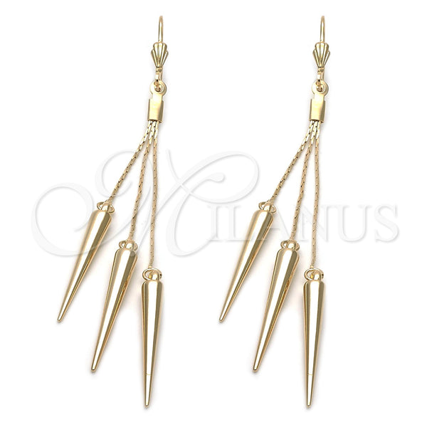 Arete Largo 5.070.002 Oro Laminado, Pulido, Tono Dorado