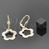 Arete Colgante 5.070.014 Oro Laminado, Diseño de Flor, Pulido, Tres Tonos