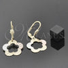 Arete Colgante 5.070.014 Oro Laminado, Diseño de Flor, Pulido, Tres Tonos