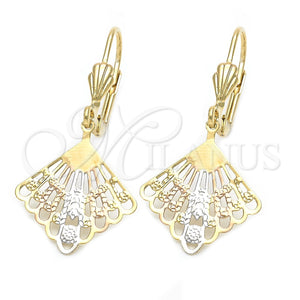 Arete Colgante 5.079.009 Oro Laminado, Pulido, Tres Tonos