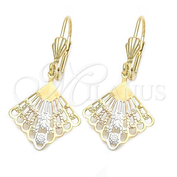 Arete Colgante 5.079.009 Oro Laminado, Pulido, Tres Tonos