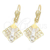 Arete Colgante 5.079.009 Oro Laminado, Pulido, Tres Tonos
