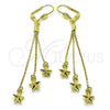 Arete Largo 5.082.001 Oro Laminado, Diseño de Estrella, Pulido, Tono Dorado