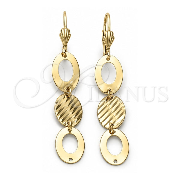 Arete Largo 5.082.011 Oro Laminado, Pulido, Tono Dorado