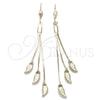 Arete Largo 5.084.012 Oro Laminado, Diseño de Oja, Pulido, Tono Dorado