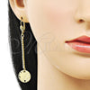 Arete Largo 5.085.001 Oro Laminado, con Blanca Cristal, Diamantado, Tono Dorado