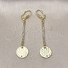 Arete Largo 5.085.001 Oro Laminado, con Blanca Cristal, Diamantado, Tono Dorado
