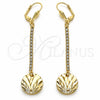 Arete Largo 5.085.001 Oro Laminado, con Blanca Cristal, Diamantado, Tono Dorado