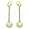 Arete Largo 5.085.001 Oro Laminado, con Blanca Cristal, Diamantado, Tono Dorado