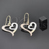 Arete Colgante 5.085.011 Oro Laminado, Diseño de Corazón, Pulido, Tres Tonos