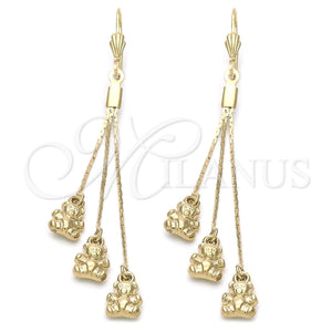 Arete Largo 5.086.014 Oro Laminado, Diseño de Gota, Pulido, Tono Dorado