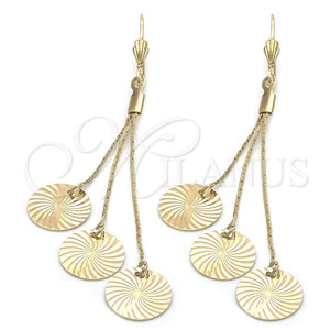 Arete Largo 5.091.003 Oro Laminado, Pulido, Tono Dorado