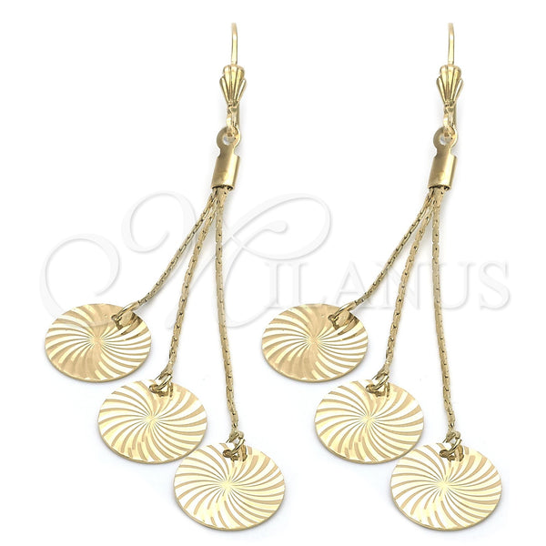 Arete Largo 5.091.003 Oro Laminado, Pulido, Tono Dorado