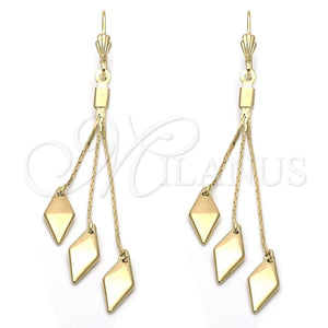 Arete Largo 5.093.005 Oro Laminado, Pulido, Tono Dorado