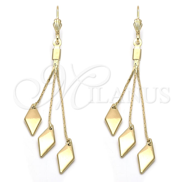 Arete Largo 5.093.005 Oro Laminado, Pulido, Tono Dorado