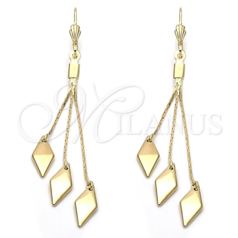 Arete Largo 5.093.005 Oro Laminado, Pulido, Tono Dorado