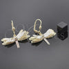 Arete Colgante 5.096.011 Oro Laminado, Diseño de Mariposa, con Zirconia Cubica Blanca, Pulido, Tres Tonos