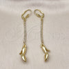 Arete Largo 5.099.001 Oro Laminado, Diseño de Zapato, con Blanca Cristal, Pulido, Tono Dorado
