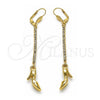 Arete Largo 5.099.001 Oro Laminado, Diseño de Zapato, con Blanca Cristal, Pulido, Tono Dorado