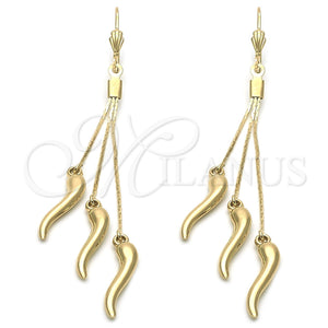 Arete Largo 5.102.004 Oro Laminado, Pulido, Tono Dorado