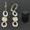 Arete Largo 5.103.009 Oro Laminado, Diamantado, Tres Tonos