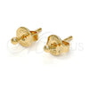 Arete Dormilona 5.128.006 Oro Laminado, Diseño de Bola, Pulido, Tono Dorado