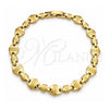 Pulsera Solida 03.63.1427 Oro Laminado, Pulido, Tono Dorado (Grosor 07 MM, 8 Pulgadas de Largo)