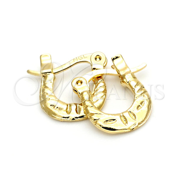 Argola de Niño 5.159.079 Oro Laminado, Diamantado, Tono Dorado
