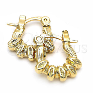 Argola de Niño 5.159.072 Oro Laminado, Diseño de Oja, Diamantado, Tono Dorado