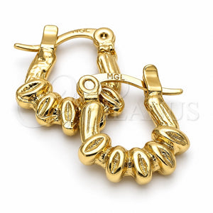 Argola de Niño 5.159.072 Oro Laminado, Diseño de Oja, Diamantado, Tono Dorado