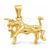 Dije Elegante 05.16.0146 Oro Laminado, Diseño de Bufalo, Pulido, Tono Dorado