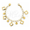 Pulsera de Dije 030.008.07 Oro Laminado, Pulido, Tono Dorado (03 MM Thickness, 7 Inches Length)