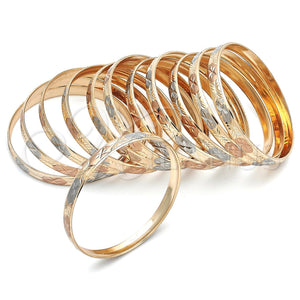 Docena de Aros 5.264.002.04 Chapa de Oro, Diamantado, Tres Tonos (06 MM Thickness, Size 4 (2.25 Diameter))