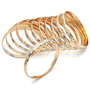 Docena de Aros 5.264.002.05 Chapa de Oro, Diamantado, Tres Tonos (06 MM Thickness, Size 5 (2.50 Diameter))