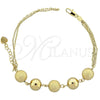Pulsera Elegante 5.005.013 Oro Laminado, Diseño de Bola, Mate, Tono Dorado (12 MM Thickness, 8 Inches Length)