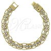 Pulsera Elegante 5.020.003 Oro Laminado, con Zirconia Cubica Blanca, Pulido, Tono Dorado (Calibre 0.35, Grosor 08 MM, 7 Pulgadas de Largo)