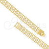 Pulsera Elegante 5.020.008 Oro Laminado, con Zirconia Cubica Blanca, Pulido, Tono Dorado (Grosor 11 MM, 7 Pulgadas de Largo)
